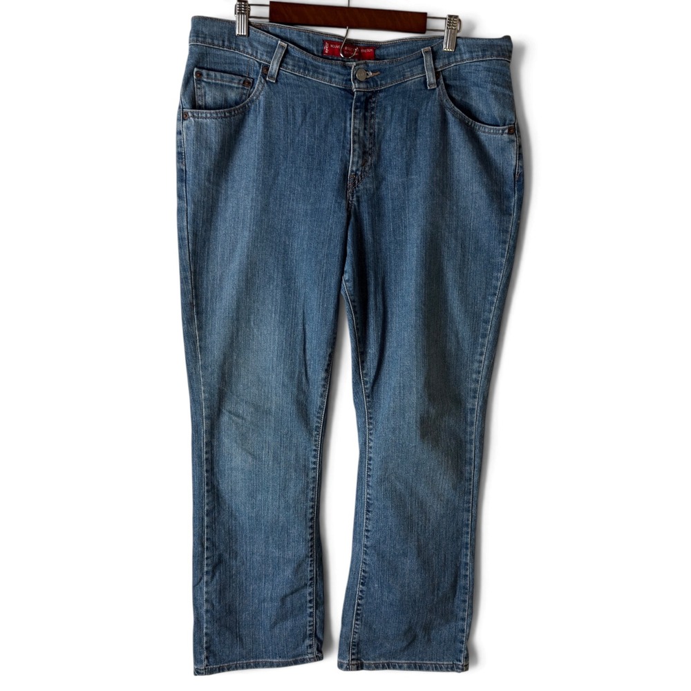Levi's 515 Nouveau Boot Cut Stretch Blue Denim Jeans Womens 16M Mid Rise